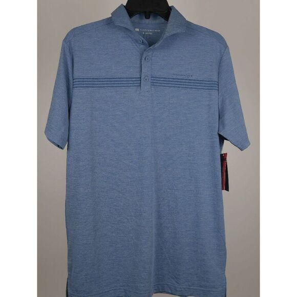 Travis Mathew Men's Heater Pro Chest Stripe Golf Polo Blue S - Picture 3 of 11